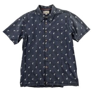 Honolua Shirt Mens Large Blue Palm Tree Print Short Sleeve‎ Button Down Hawaiian